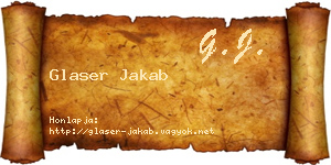 Glaser Jakab névjegykártya